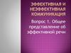Общее представление об эффективной речи. Вопрос 1