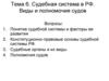 Судебная система в РФ. Виды и полномочия судов