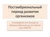 Постэмбриональный период развития организмов от рождения или выхода из яйцевых оболочек до его гибели или смерти