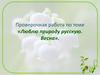 Проверочная работа по теме «Люблю природу русскую. Весна»