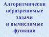Алгоритмически неразрешимые задачи и вычислимые функции