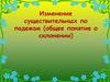 Изменение существительных по падежам (общее понятие о склонении)