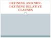 Defining and non-defining relative clauses