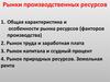 Рынки производственных ресурсов