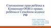 Соотнесение прав ребёнка в Конвенции ООН о правах ребёнка и Семейном кодексе РФ
