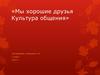 Мы хорошие друзья. Культура общения