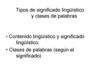 Tipos de significado lingüístico y clases de palabras