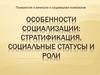 Особенности социализации: стратификация, социальные статусы и роли