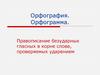 Правописание безударных гласных в корне слова, проверяемых ударением