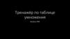 Тренажёр по таблице умножения. Уровень PRO