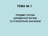 Предмет логіки (юридичної логіки) та її практичне значення