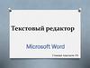 Текстовый редактор Microsoft Word