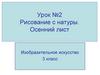 Рисование с натуры. Осенний лист. 3 класс