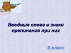 Вводные слова и знаки препинания при них. 8 класс