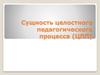 Сущность целостного педагогического процесса (ЦПП)