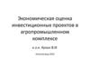 Экономическая оценка инвестиционных проектов в агропромышленном комплексе