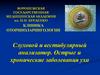Слуховой и вестибулярный анализатор. Острые и хронические заболевания уха. Лекция 4