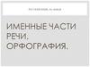 Именные части речи. Орфография