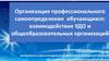 Организация профессионального самоопределения обучающихся: взаимодействие УДО и общеобразовательных организаций