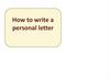 How to write a personal letter