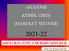 Anatomi̇ kemi̇k gi̇ri̇ş (hareket si̇stemi̇)