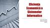 Eficiența Economică a Sistemelor Informatice