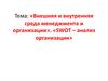 SWOT-анализ организации. Внешняя и внутренняя среда менеджмента и организации