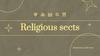 Religious sects