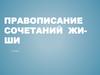 Правописание сочетаний ЖИ-ШИ. 1 класс
