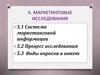 Маркетинговые исследования. Виды опросов и анкет