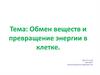 Обмен веществ и превращение энергии в клетке
