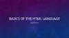 Basics of the HTML language