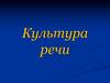 Культура речи