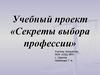 Учебный проект «Секреты выбора профессии»
