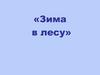 «Зима в лесу»