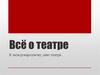 Всё о театре. К международному дню театра