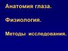 Анатомия глаза. Физиология. Методы исследования