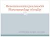 Феноменология реальности
