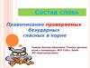 Состав слова. Правописание проверяемых безударных гласных в корне