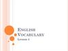 English vocabulary. Lesson 4