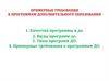 Примерные требования к программам дополнительного образования