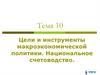 Цели и инструменты макроэкономической политики. Национальное счетоводство