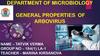 General properties of arbovirus