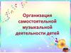 Организация самостоятельной музыкальной деятельности детей