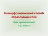 Неморфологический способ образования слов. 11 класс