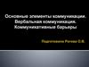 Основные элементы коммуникации. Вербальная коммуникация. Коммуникативные барьеры