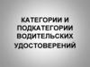 Категории и подкатегории водительских удостоверений