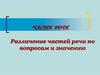 Различение частей речи по вопросам и значению