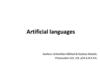Artificial languages