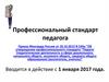 Профессиональный стандарт педагога
